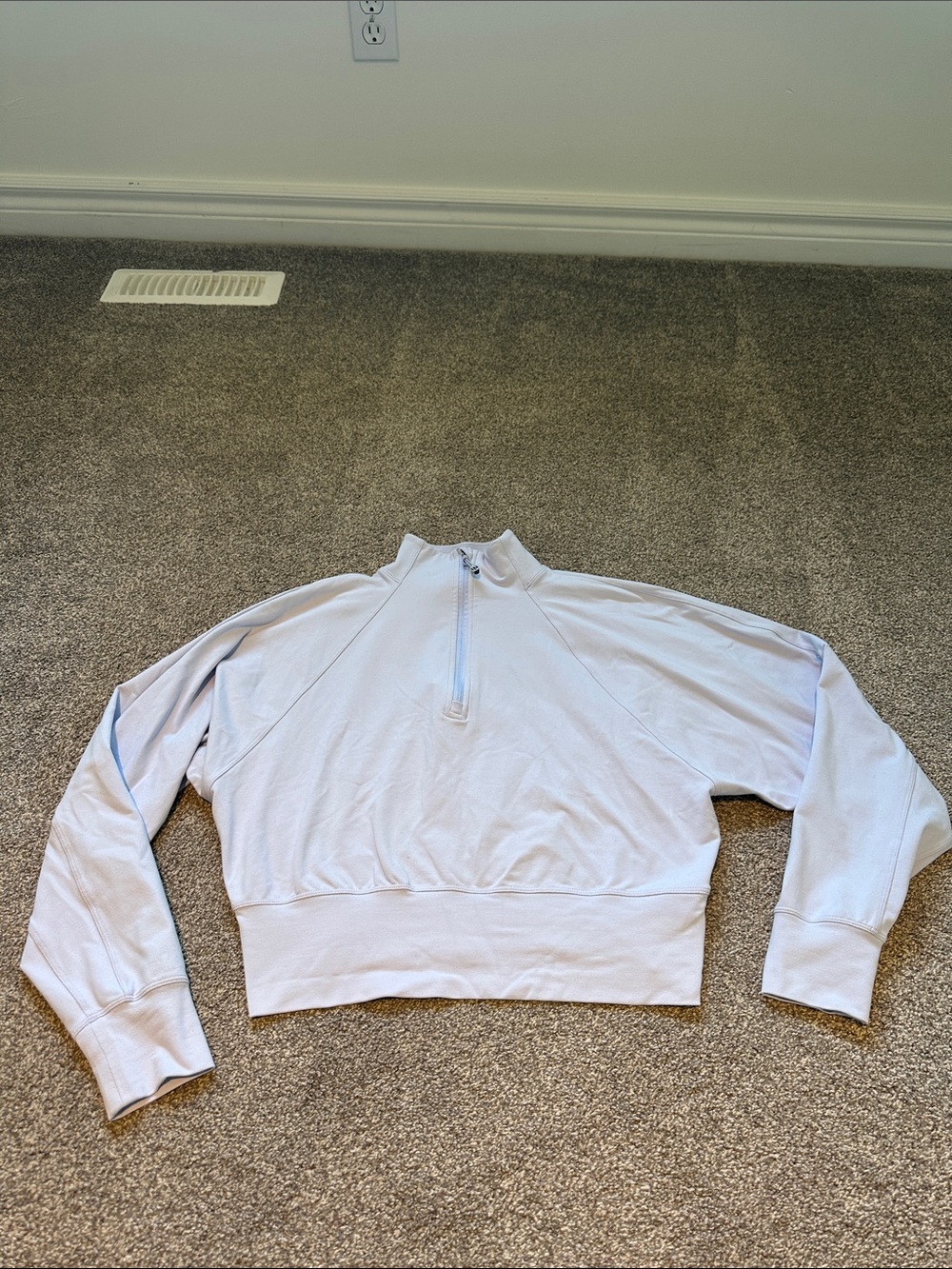 lululemon athletica light blue half-zip pullover sweater size 6